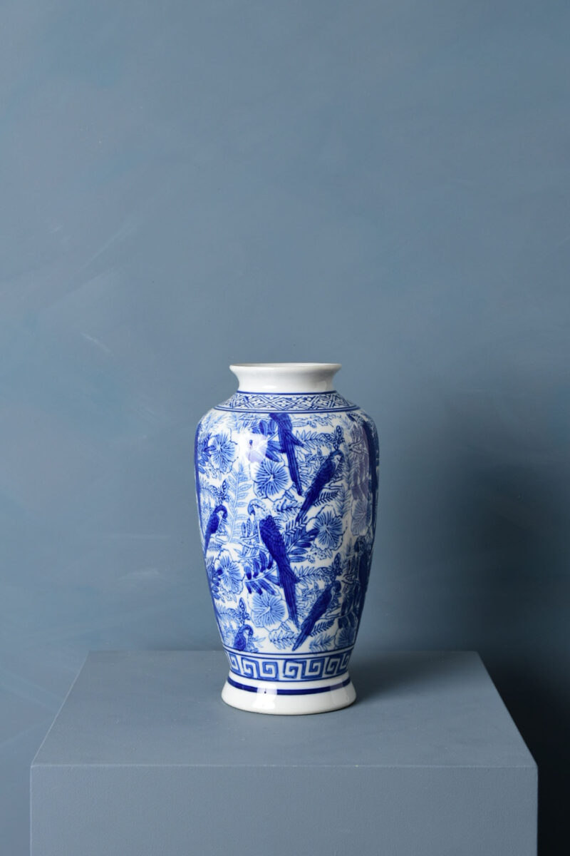 Chinese blauw witte vaas - Madame Fleurie
