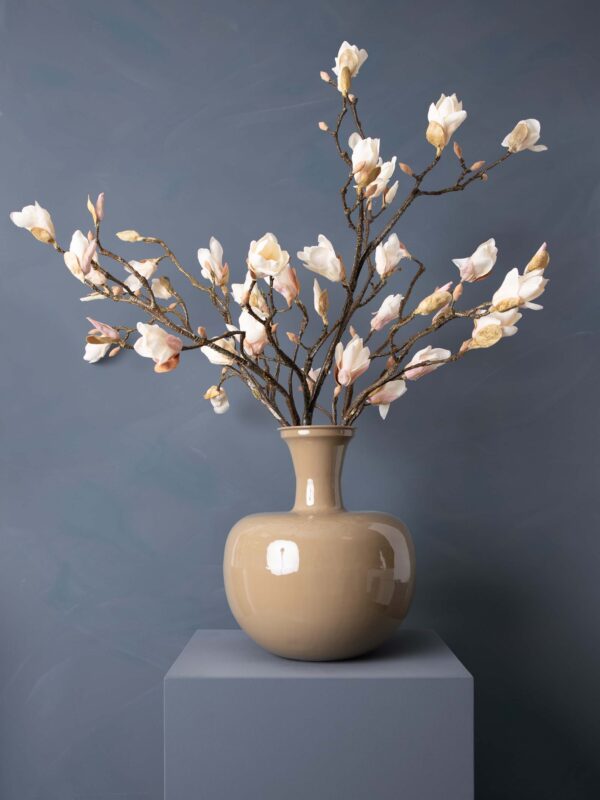 Magnolia kunstboeket met vaas - Madame fleurie - zijden bloemen