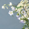 Zijden bloem wit/ paars Madame Fleurie